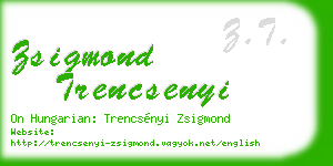 zsigmond trencsenyi business card