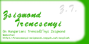 zsigmond trencsenyi business card